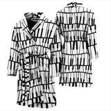 Piano Pattern Print Design 03 Men's Bathrobe