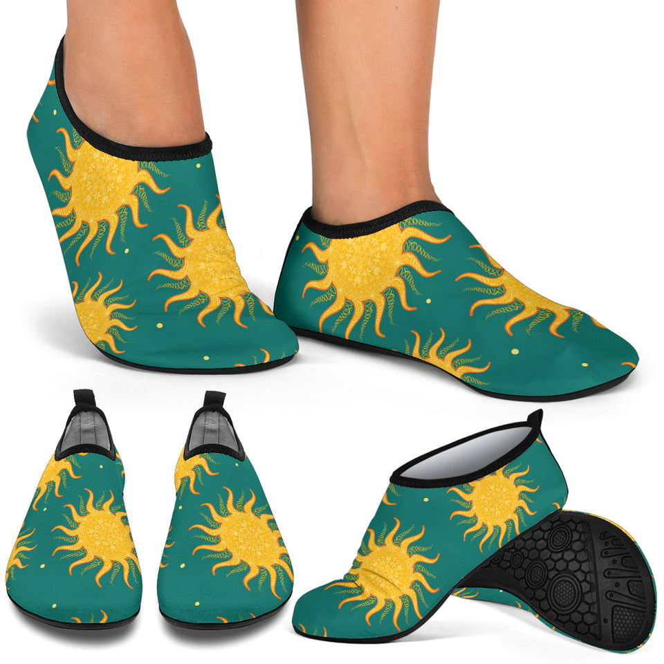 Sun Green Background Aqua Shoes