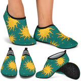 Sun Green Background Aqua Shoes