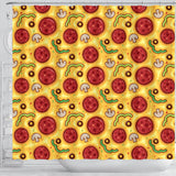 Pizza Texture Pattern Shower Curtain Fulfilled In US
