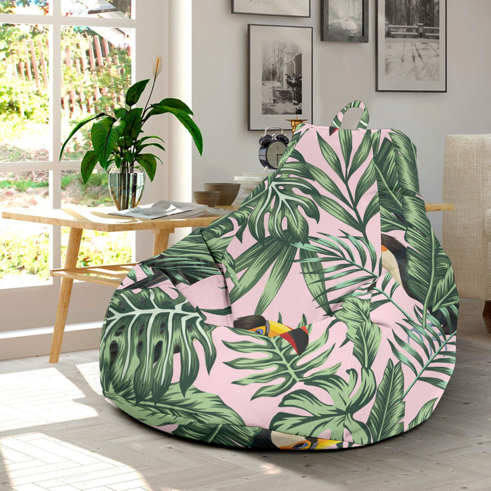 Toucan Tropical Green Jungle Palm Pattern Bean Bag Cover