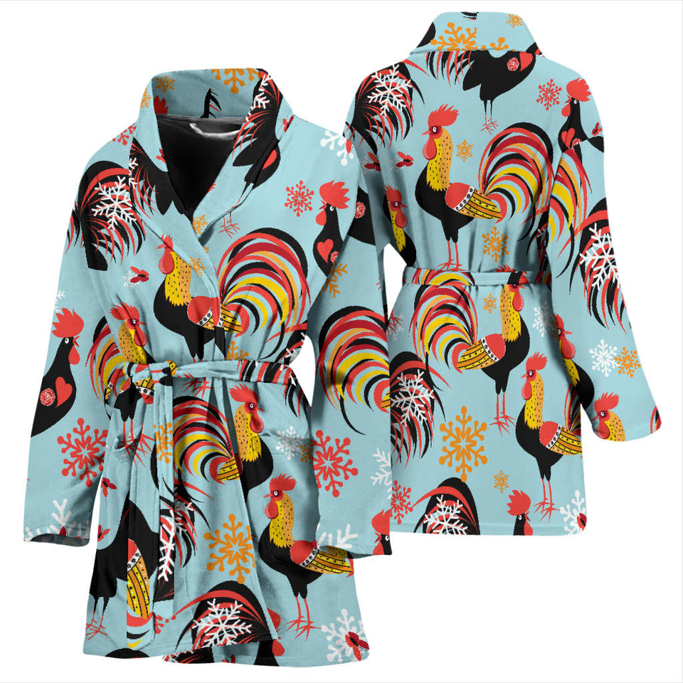 Rooster Chicken Cock Snowfalke Women'S Bathrobe
