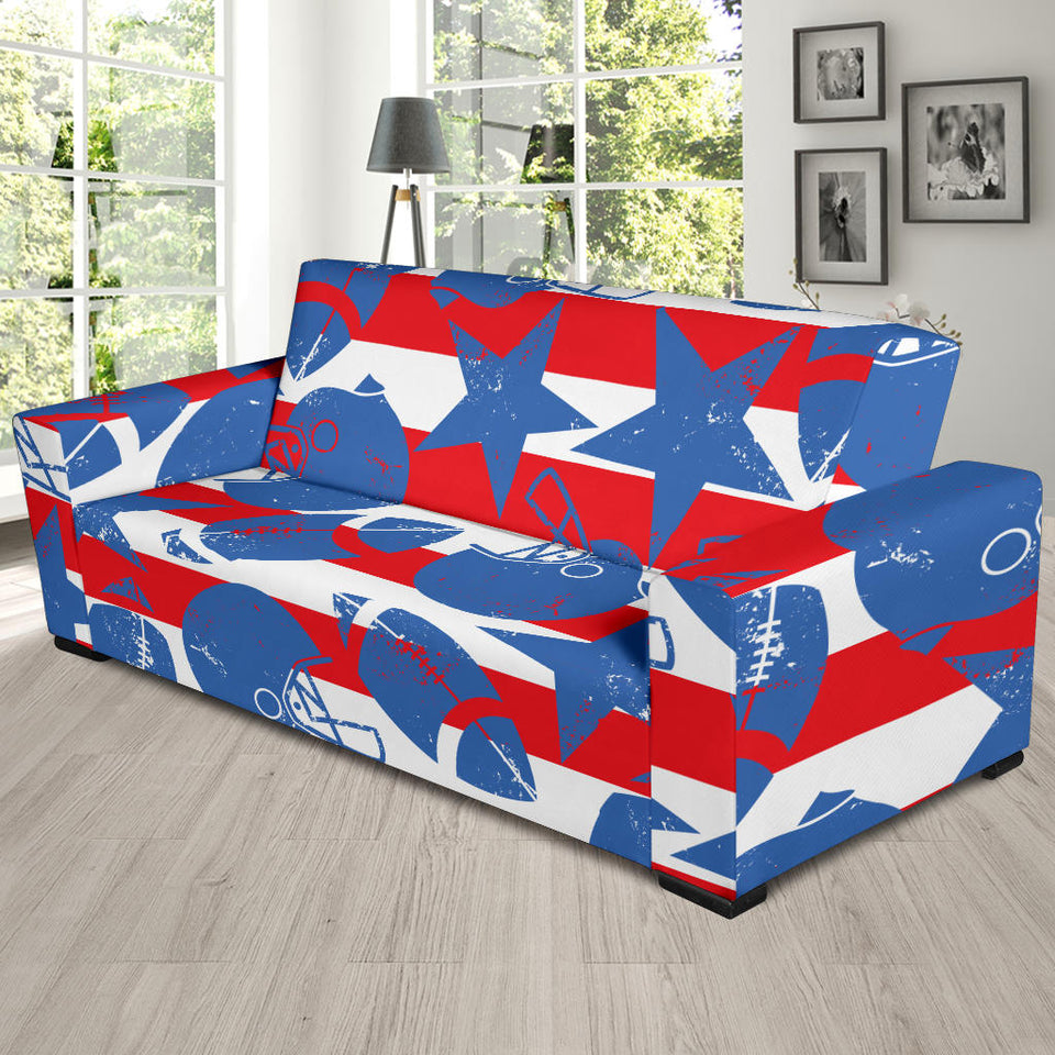 American Football Ball Star Stripes Pattern Sofa Slipcover