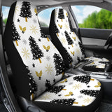 Christmas Tree Holly Snow Star Pattern  Universal Fit Car Seat Covers