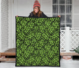 Green Hop Pattern Premium Quilt