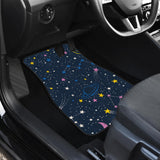 Space Pattern With Planets, Comets, Constellations And Stars Front And Back Car Mats