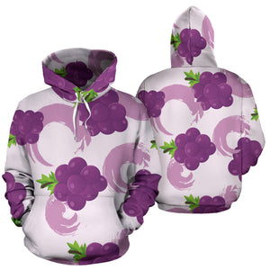 Cute Grape Pattern Men Women Pullover Hoodie