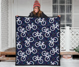 Bicycle Pattern Print Design 03 Premium Quilt