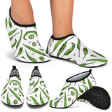 Hand Drawn Sketch Style Green Chili Peppers Pattern Aqua Shoes