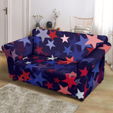 Red Blue Star Pattern Loveseat Couch Slipcover