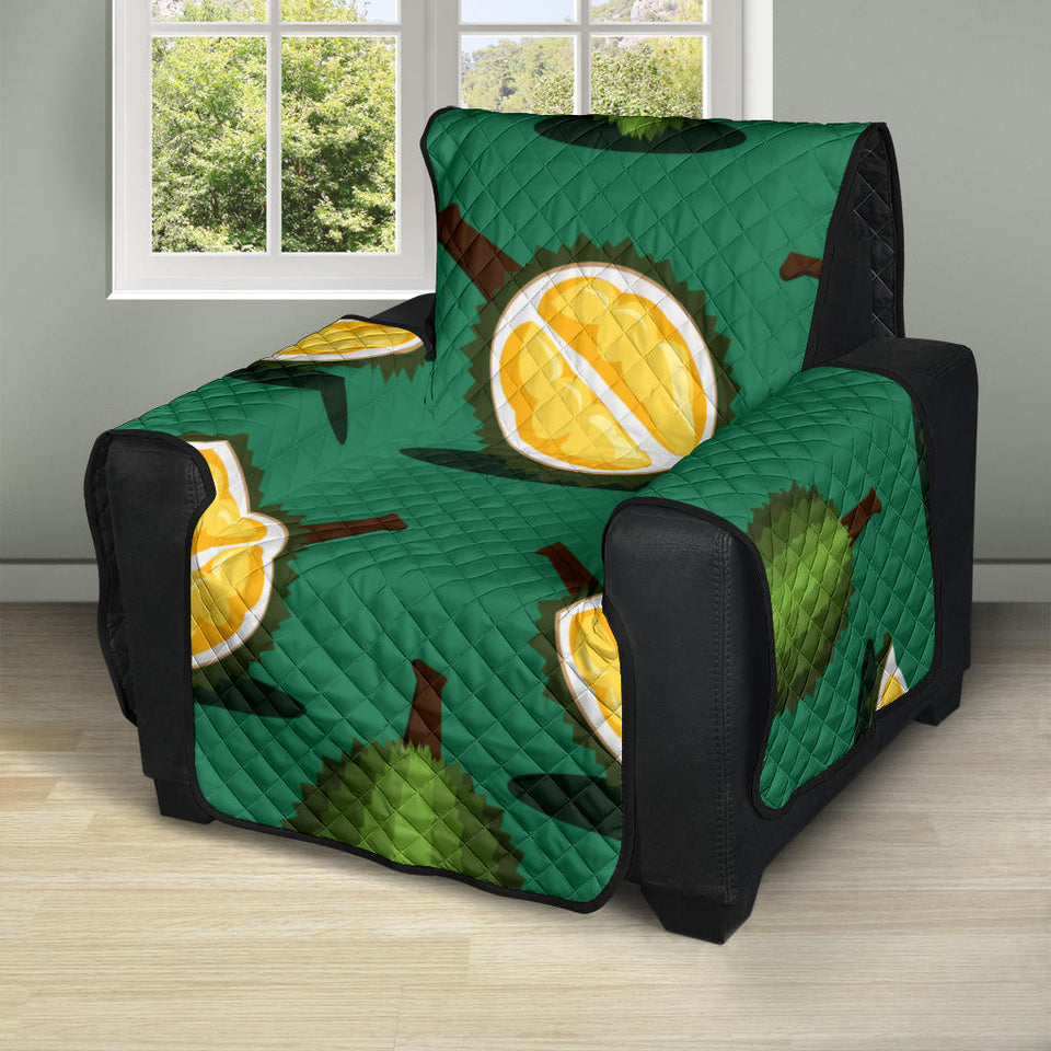 Durian pattern green background Recliner Cover Protector