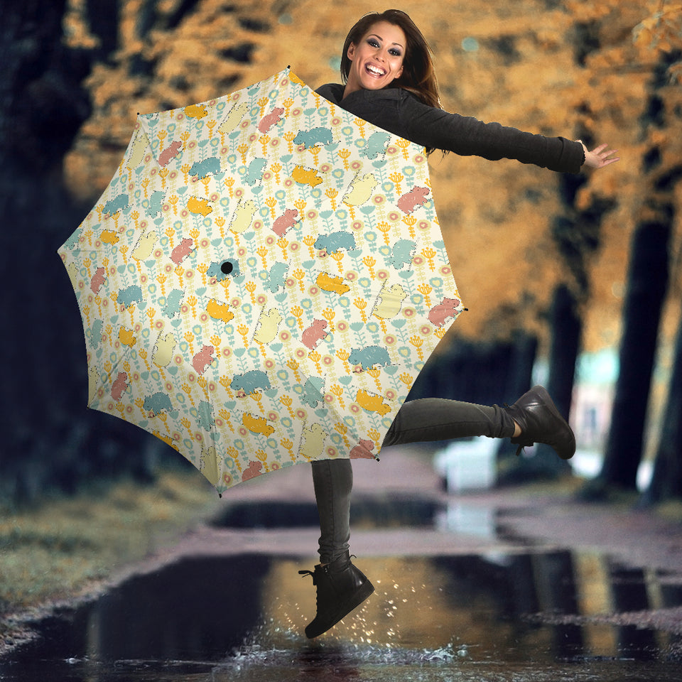 Hippopotamus Pattern Print Design 04 Umbrella