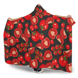 Tomato Black Background Hooded Blanket