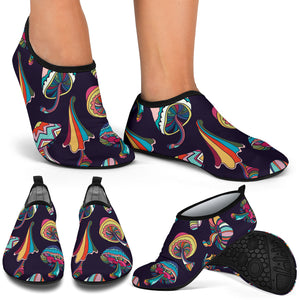 Colorful Mushroom Pattern Aqua Shoes