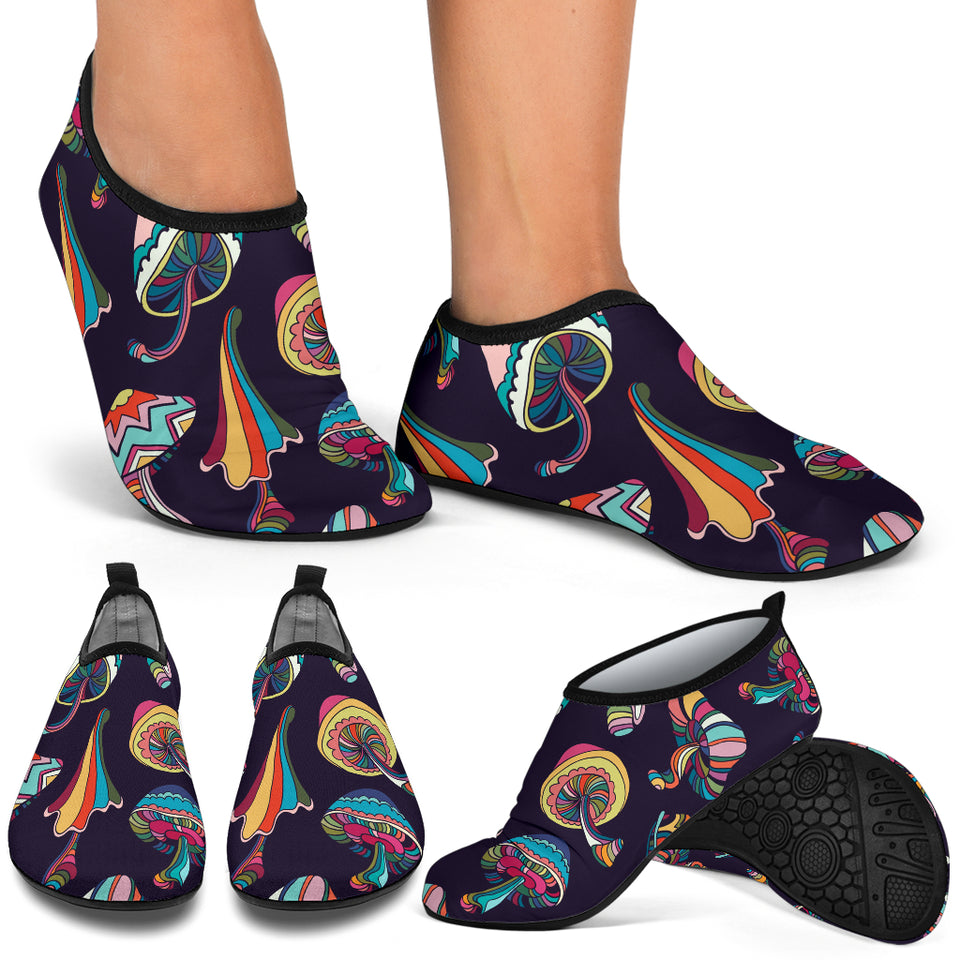 Colorful Mushroom Pattern Aqua Shoes