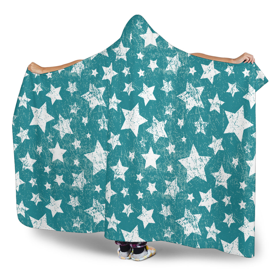 Vintage Star Pattern Hooded Blanket