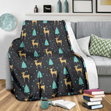 Deers Star Tree Pattern Premium Blanket