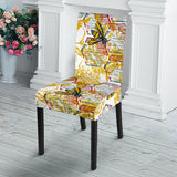 Cool Bee Honeycomb Leaves Pattern Dining Chair Slipcover