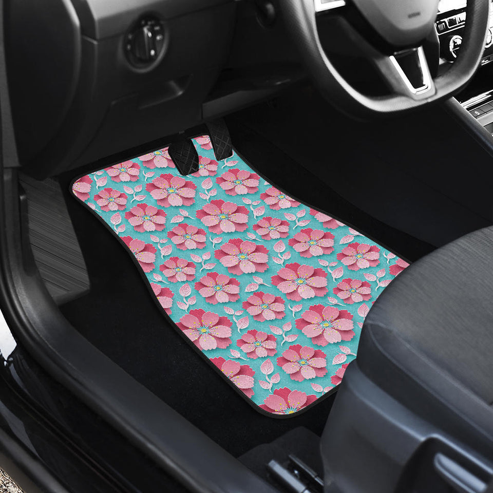 3D Sakura Cherry Blossom Pattern Front Car Mats