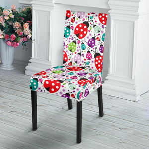 Ladybug Pattern Print Design 03 Dining Chair Slipcover