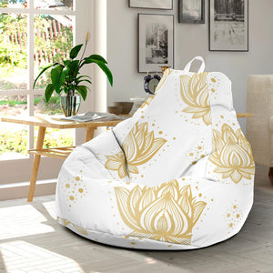 Gold Ornamental Lotue Waterlily Symbol Pattern Bean Bag Cover