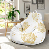 Gold Ornamental Lotue Waterlily Symbol Pattern Bean Bag Cover