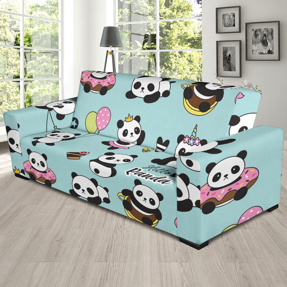 Cute Baby Panda Pattern Sofa Slipcover
