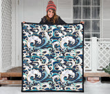 Japanese Wave Pattern Premium Quilt