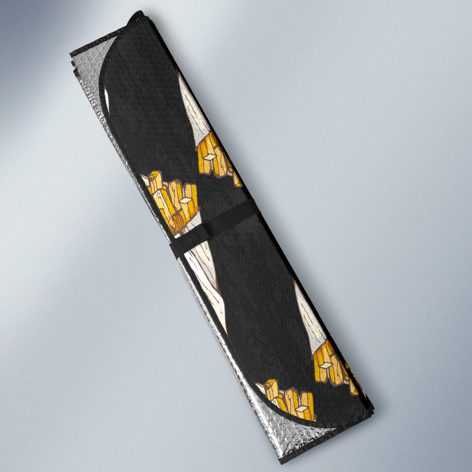 French Fries Dark Background Car Sun Shade