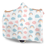Cute Rainbow Clound Pattern Hooded Blanket