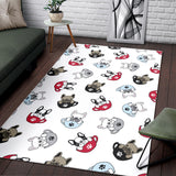 French Bulldog Cup Paw Pattern Area Rug