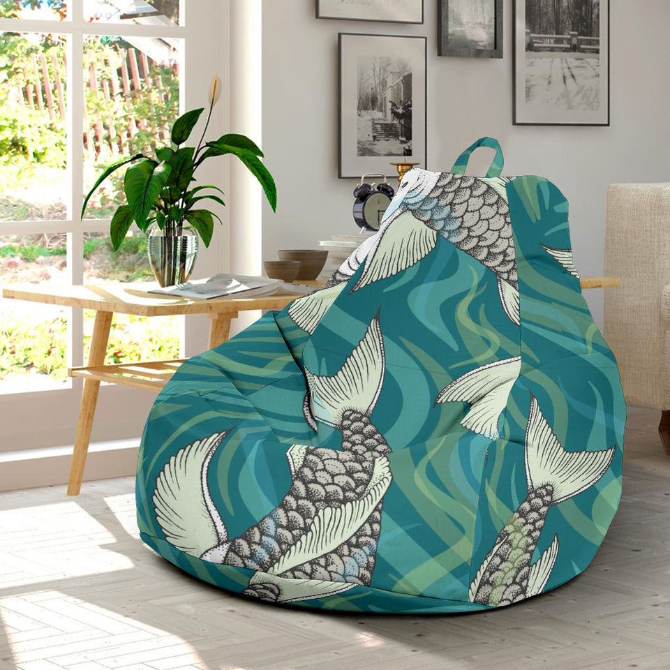 Koi Fish Carp Fish Lotus Pattern Bean Bag Cover