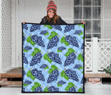 Watercolor Grape Pattern Premium Quilt
