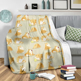 Cute Fat Shiba Inu Dog Pattern Premium Blanket