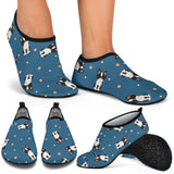 Cute Boston Terrier Dog Spattern Aqua Shoes