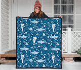 Cute Shark Pattern Premium Quilt