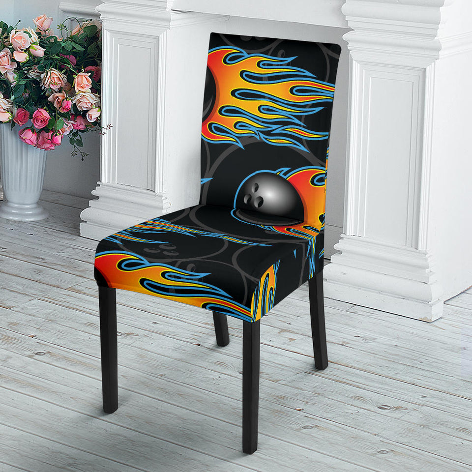 Bowling Balls Flame Pattern Dining Chair Slipcover