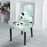 Panda Pattern Tropical Leaves Background Dining Chair Slipcover