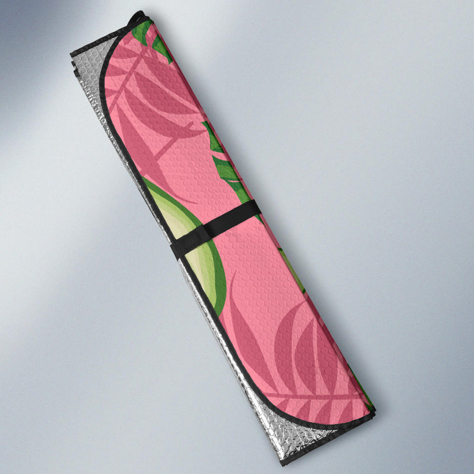Avocado Slices Leaves Pink Back Ground Car Sun Shade