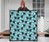 Hedgehog Pattern Print Design 03 Premium Quilt