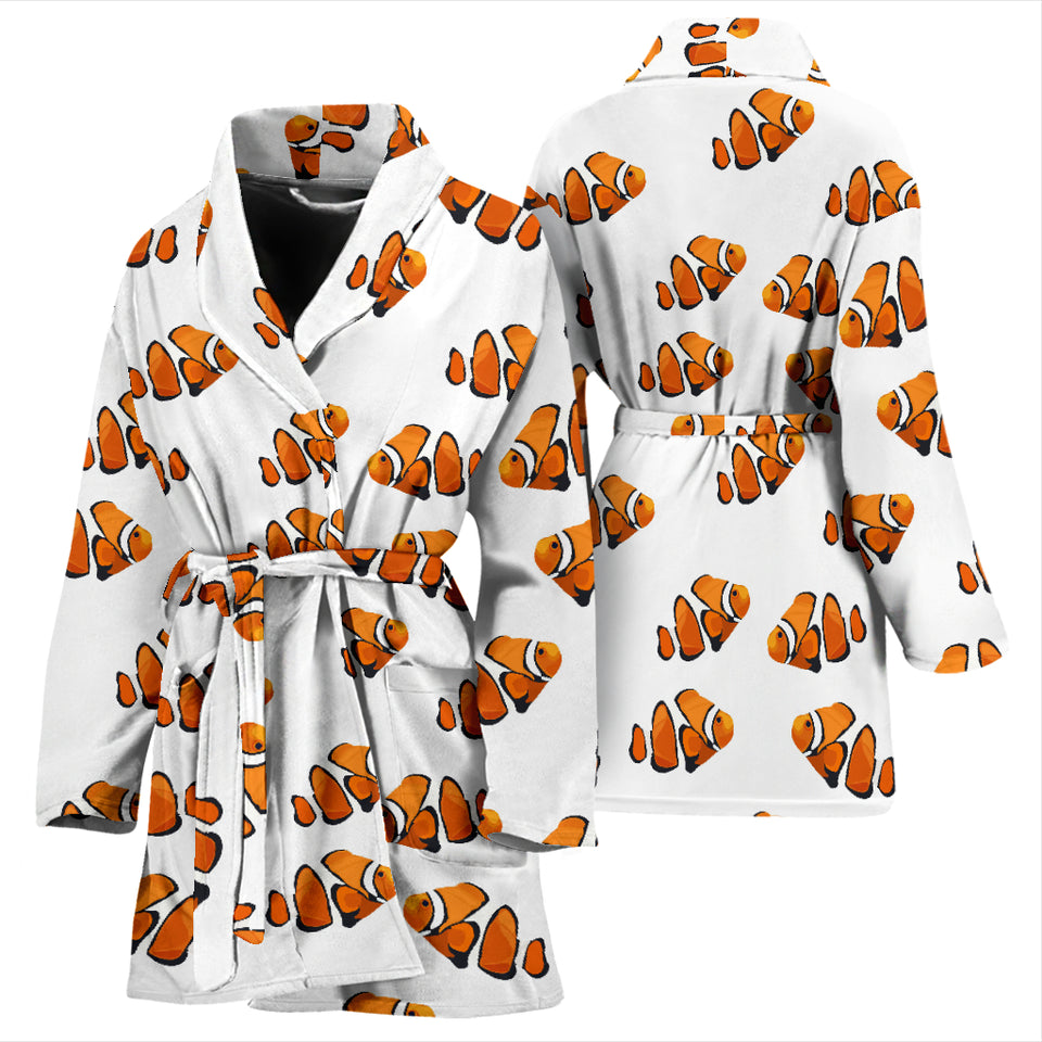 Clown Fish Pattern Print Design 03 Women's Bathrobe