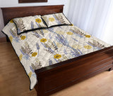 Lavender modern pattern blackground Quilt Bed Set