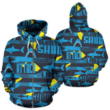 Shark Dangerous Zip Up Hoodie