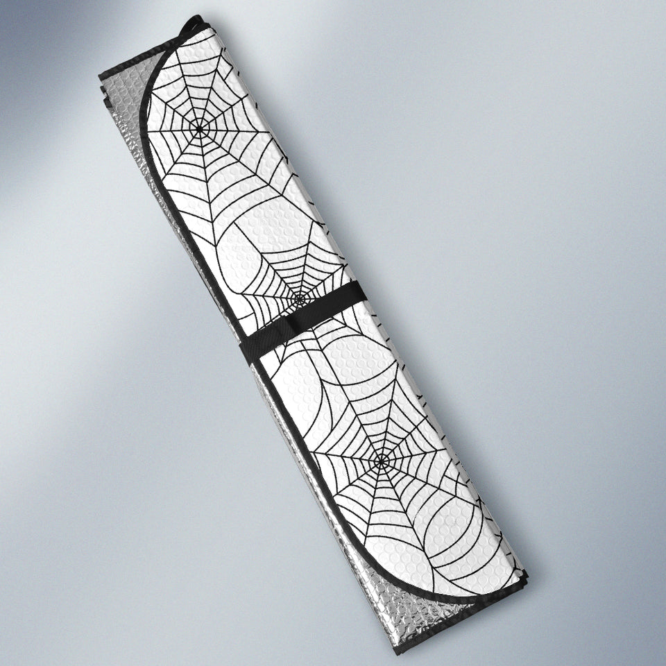 Spider Web Cobweb Pattern White Background Car Sun Shade