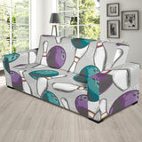 Bowling Ball And Pin Gray Background Sofa Slipcover