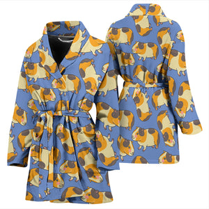 Guinea Pig Pattern Print Design 02 Women's Bathrobe