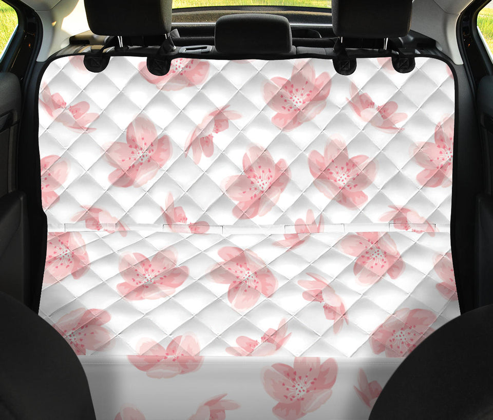 Pink Sakura Cherry Blossom Pattern Dog Car Seat Covers