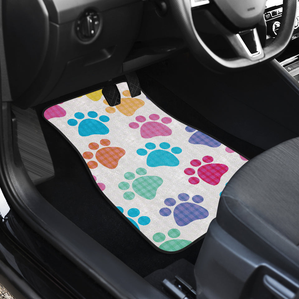 Dog Paws Pattern Print Design 01 Front and Back Car Mats