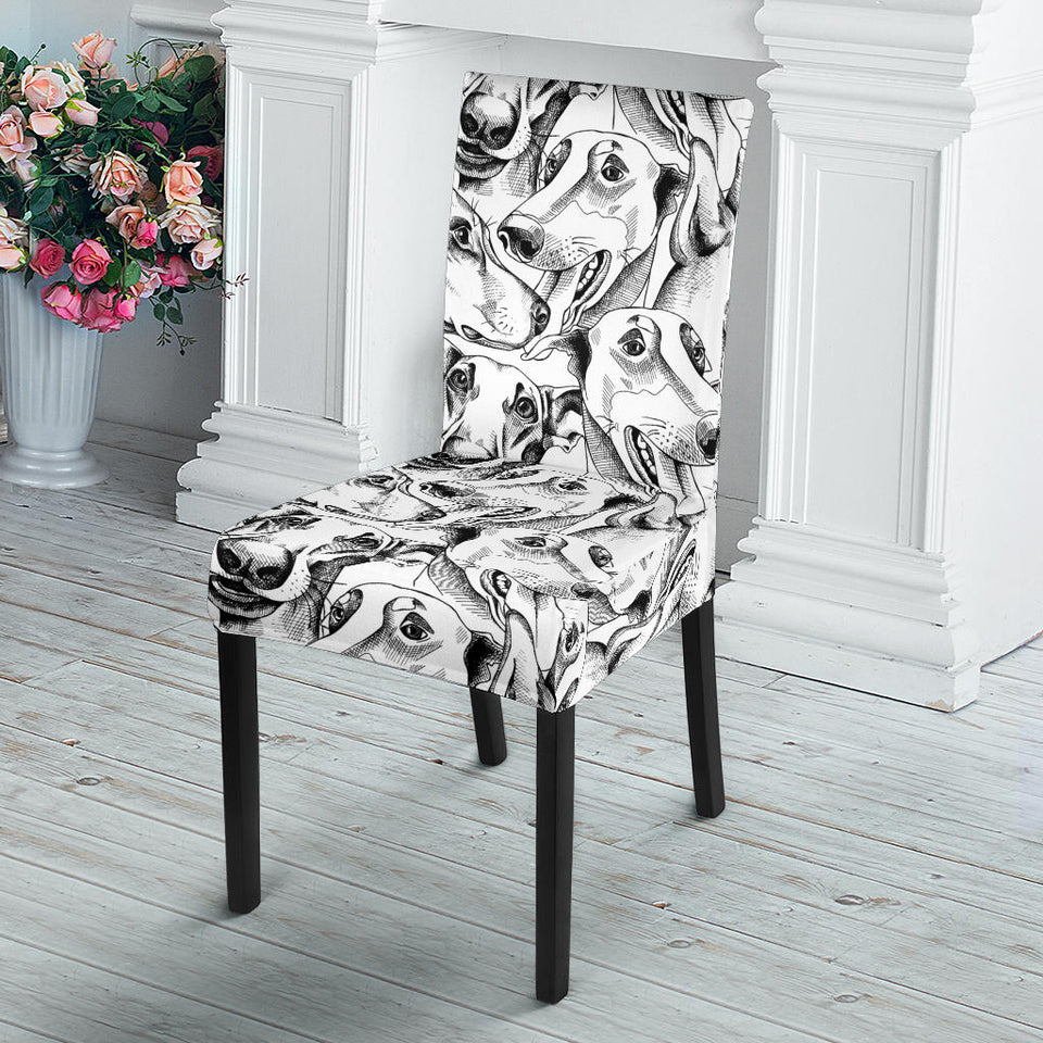 Greyhound Pattern Print Design 01 Dining Chair Slipcover