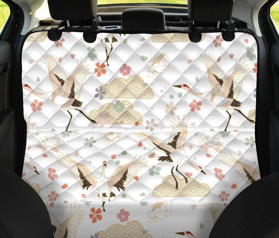 Beautiful Japanese Cranes Pattern Dog Car Seat Covers
